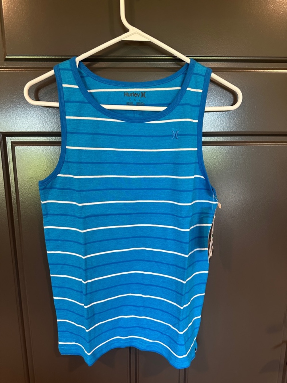 Hurley Blue and White Striped Kids Tank Top